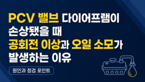 PCV 밸브 다이어프램이 손상됐을 때 공회전 이상과 오일 소모가 발생하는 이유 썸네일
