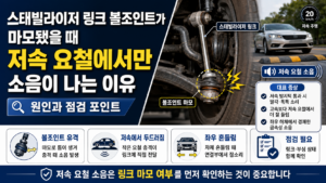 스태빌라이저 링크 볼조인트가 마모됐을 때 저속 요철에서만 소음이 나는 이유 썸네일