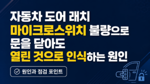 자동차 도어 래치 마이크로스위치 불량으로 문을 닫아도 열린 것으로 인식하는 원인 썸네일