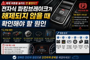 자동차 전자식 파킹브레이크가 해제되지 않을 때 확인해야 할 원인 썸네일