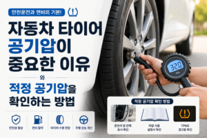 자동차 타이어 공기압이 중요한 이유와 적정 공기압을 확인하는 방법