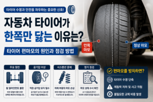 자동차 타이어가 한쪽만 닳는 이유는 타이어 편마모의 원인과 점검 방법